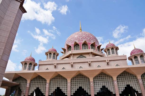istock Interior and exterior architecture of a pink coloured mosque 1125833466