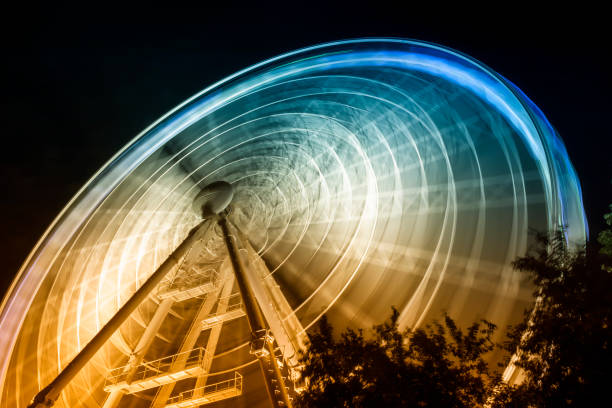 Long Exposure Shot Of A Ferris Wheel