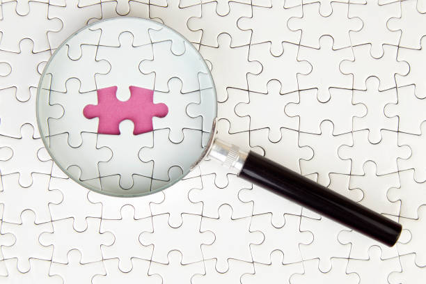 istock Puzzle standing under the magnifying glass 1125835694