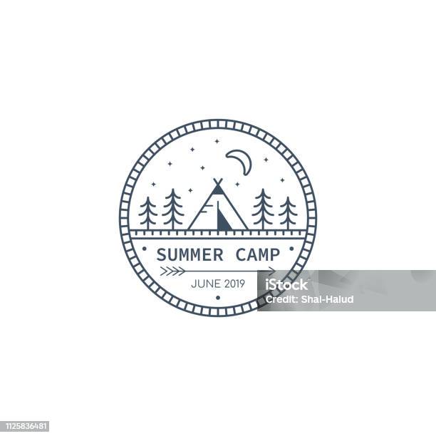Logo De Camp Lété Vecteurs libres de droits et plus d'images vectorielles de Camping - Camping, Tente, Logo