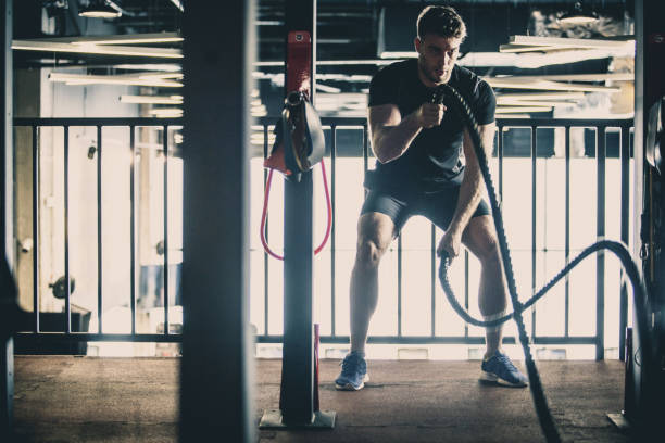 istock Battle rope full-body workout 1125837930
