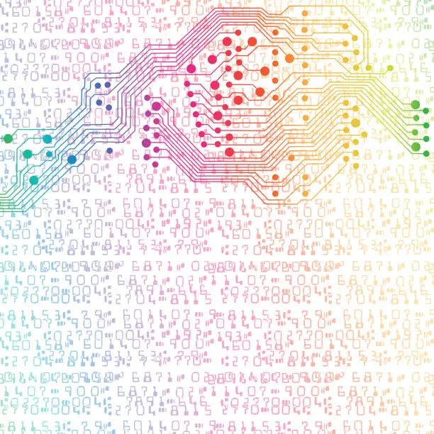 Vector illustration of Computing Numbers Rainbow