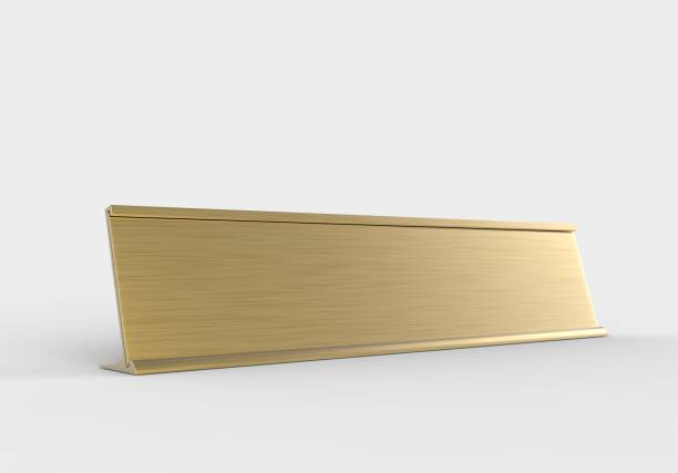 istock Blank frame Door and Wall Signage or name plate with brushed metal plate. 3d render illustration. 1125840723