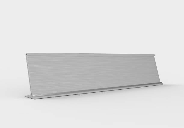 istock Blank frame Door and Wall Signage or name plate with brushed metal plate. 3d render illustration. 1125840724