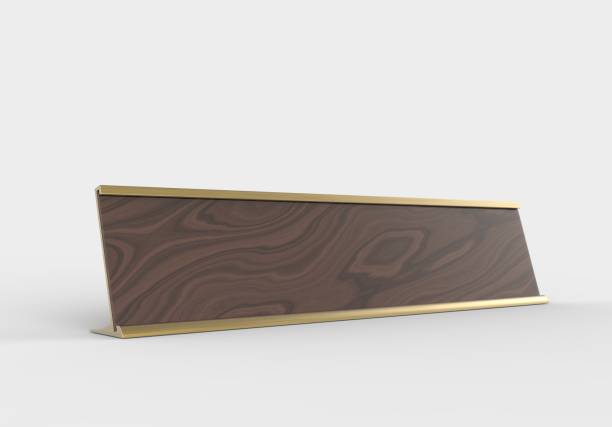 istock Blank frame Door and Wall Signage or name plate with brushed metal plate. 3d render illustration. 1125840727