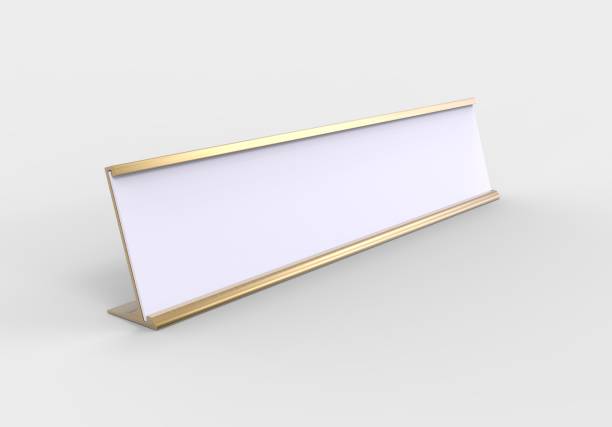 istock Blank frame Door and Wall Signage or name plate with brushed metal plate. 3d render illustration. 1125840739