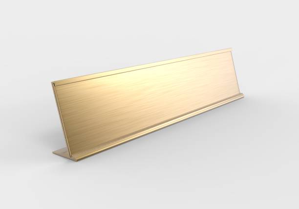 istock Blank frame Door and Wall Signage or name plate with brushed metal plate. 3d render illustration. 1125840747