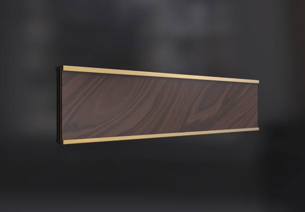 istock Blank frame Door and Wall Signage or name plate with brushed metal plate. 3d render illustration. 1125840787