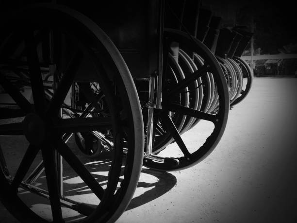 istock Locked bicycle at bicycle parking in white tone 1125841524