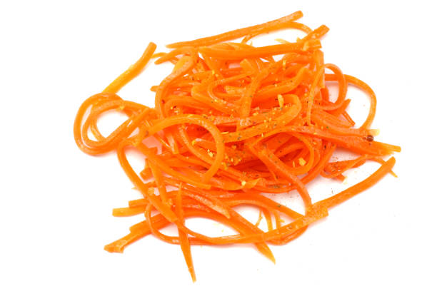 istock Korean pickled carrots salad isolated on white background 1125842311