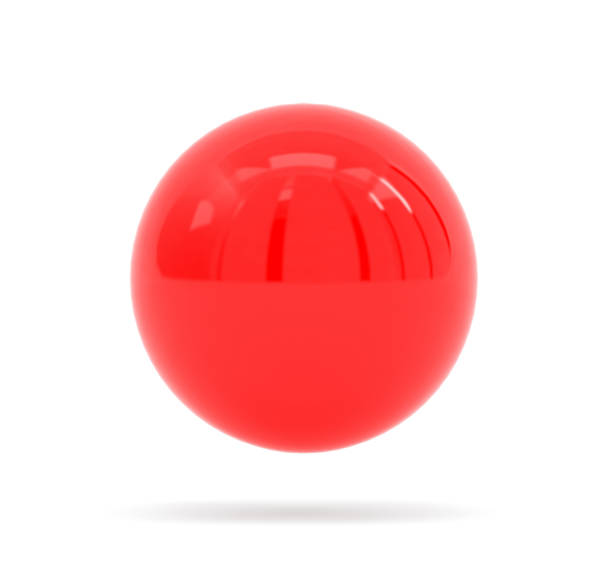 istock Red ball. Shiny sphere on white background. 3d render illustration 1125843298