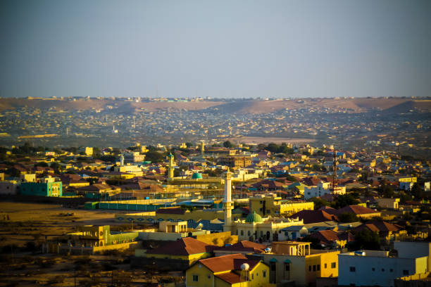 ハルゲイサ, ソマリア、ソマリランドの最大の都市を空撮 - somaliland ストックフォトと画像