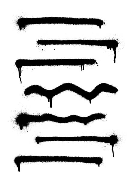 istock A set of thin lines with sprays made by the spray. Vector illustration. Highly detailed template for background or design. 1125844796