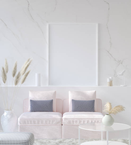 istock Mock up poster frame in modern home interior. Scandinavian style 1125844856