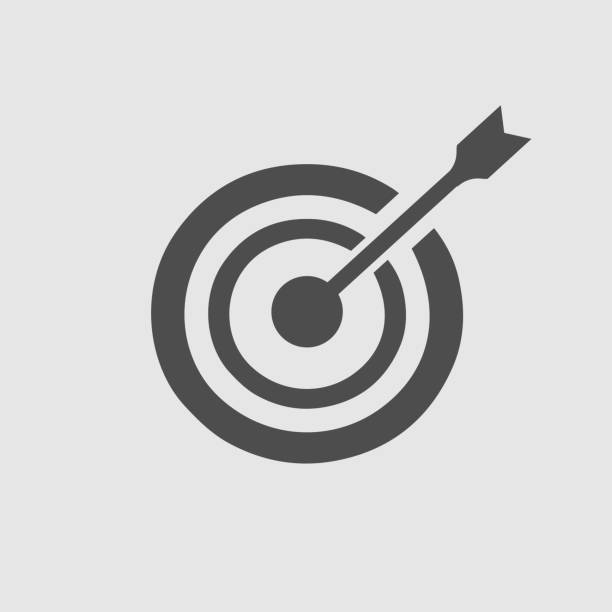illustrations, cliparts, dessins animés et icônes de icône de vecteur de flèche cible - marketing target bulls eye arrow