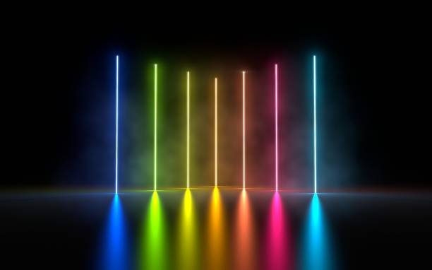 istock 3d illustration of vertical glowing neon light 1125847252