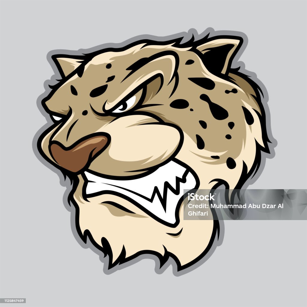 Leopard Head Illustration Vector in Cartoon Style Animal stock vector