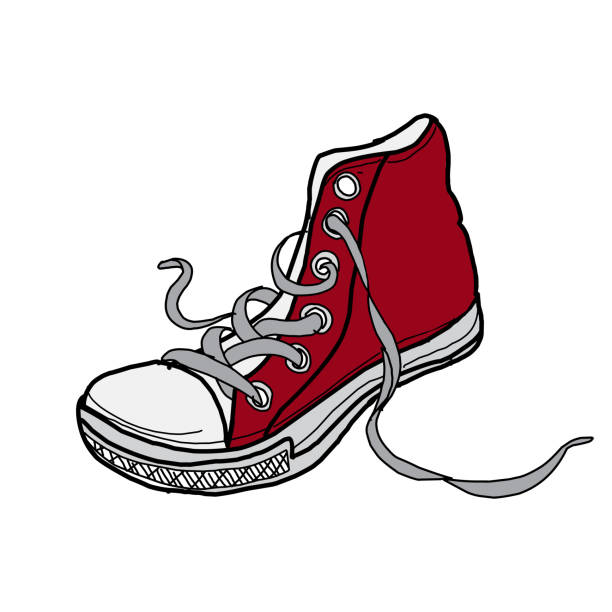 istock Illustration design sketch trendy red shoes on the white background 1125855126