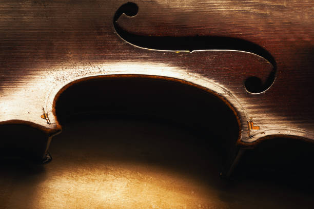 Details of na old Violin stock photo