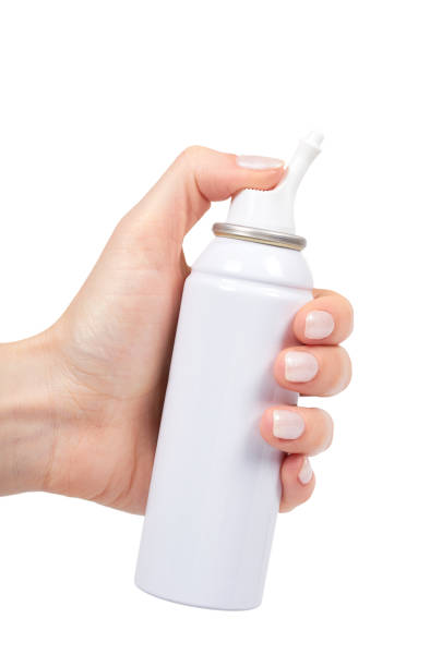 istock White nose wash spray bottle with hand, sea water therapy 1125856655