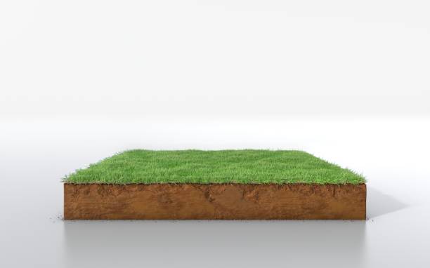 istock cubical soil land geology cross section with green grass 1125856943