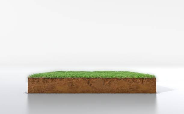 istock cubical soil land geology cross section with green grass 1125856944