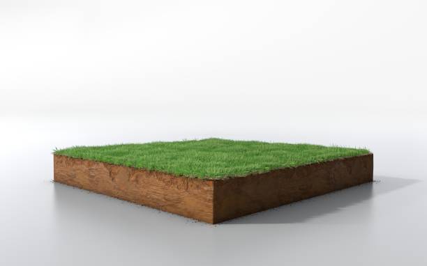 istock cubical soil land geology cross section with green grass 1125856953