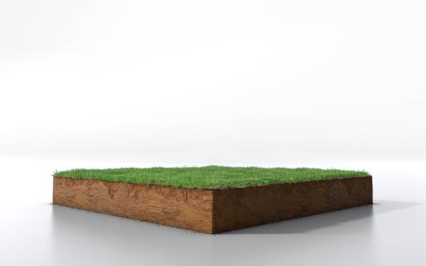 istock cubical soil land geology cross section with green grass 1125856956