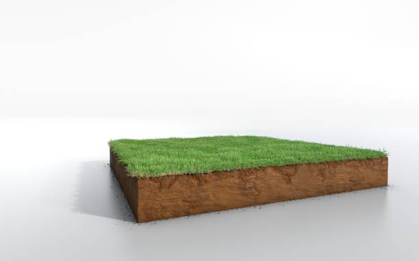 istock cubical soil land geology cross section with green grass 1125856968