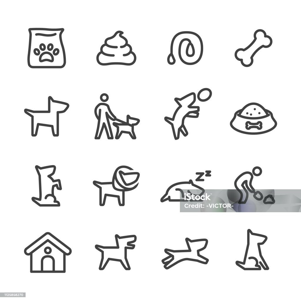 Dog Icons - Line Series Dog, Dog stock vector