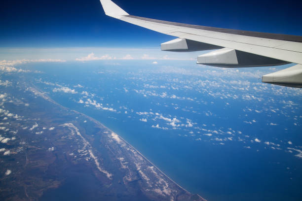istock Blue sky view Cloudy Pacific Ocean Take from airplane at Vietnam 1125858523