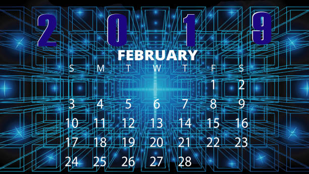 istock New year 2019 calender text with digital background 1125860269