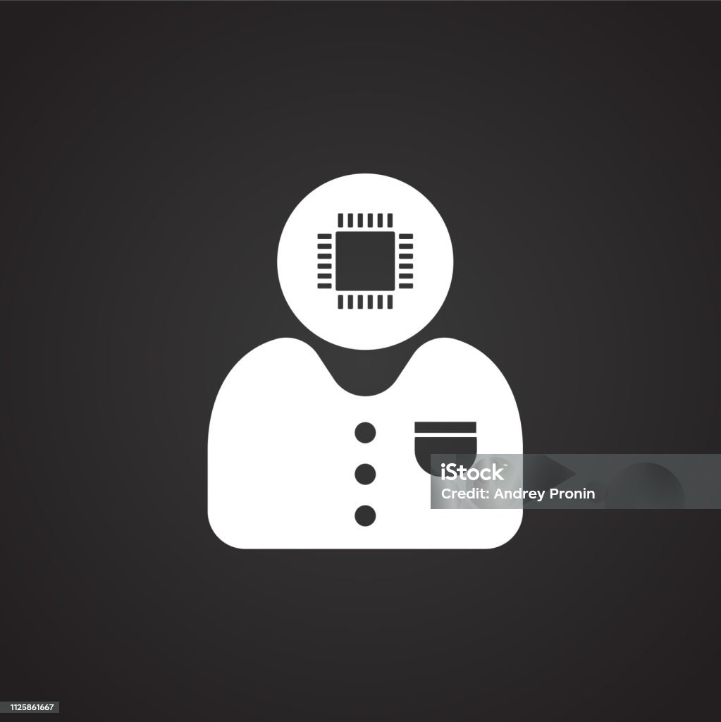 Computer Specialist On Black Background For App Or Web Using Stock ...