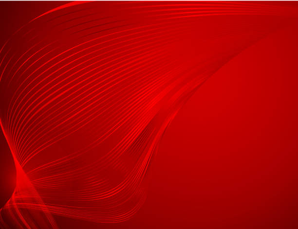 istock Abstract bright wavy lines on a red background Element for the design of templates banner poster Abstract decorative red background for the holidays with a pattern of wavy bright lines Vector waveform 1125861717