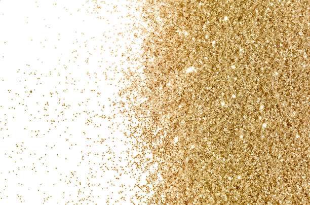 istock Background with gold glitter on white background 1125861904