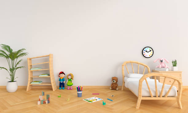 istock White children room interior for mockup, 3D rendering 1125863346