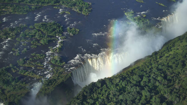 istock Victoria falls. Aerial view with rainbow 1125866278