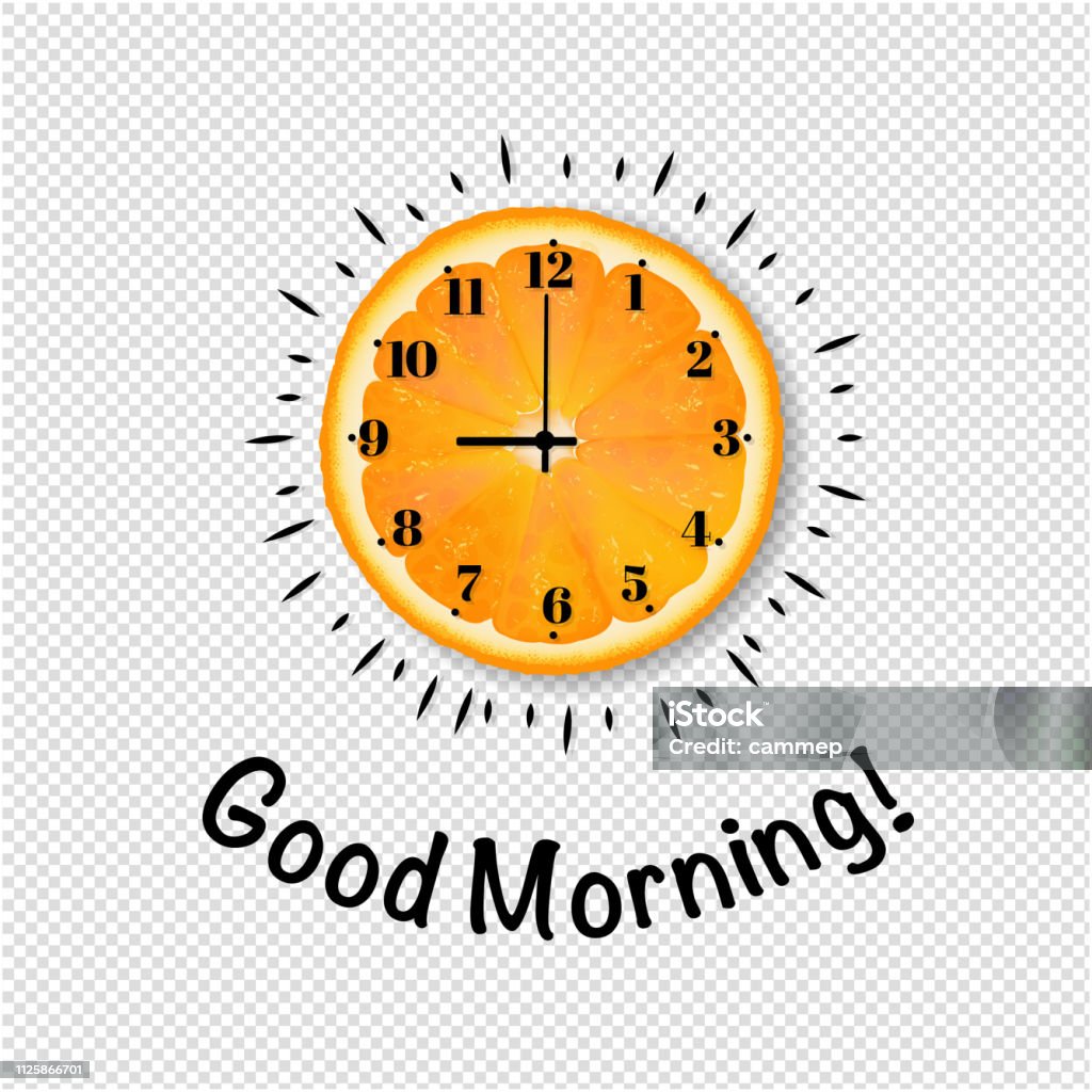 Biểu Ngữ Chào Buổi Sáng Với Nền Trong Suốt Màu Cam Hình minh họa ...