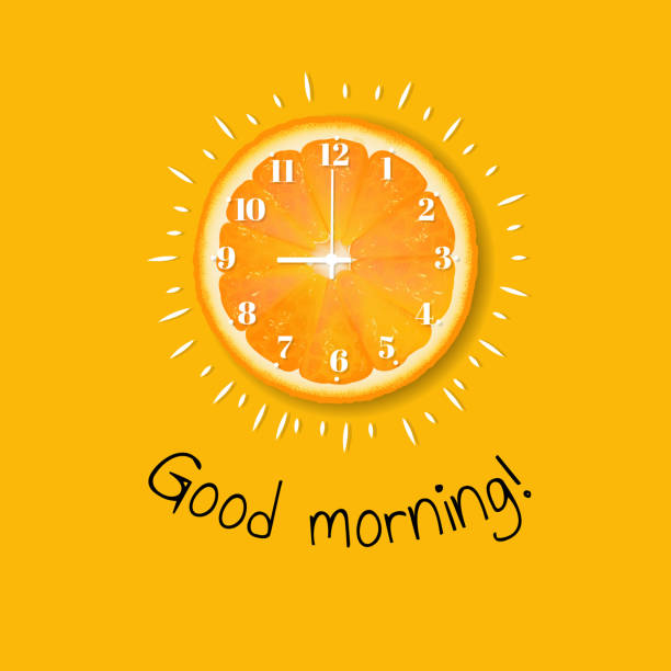 Good Morning Banner Orange Stock Illustration - Download Image Now