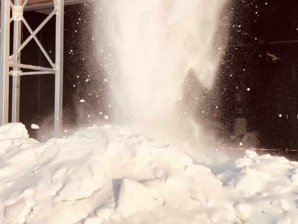 istock Snow avalanche scattered from the roof 1125870410