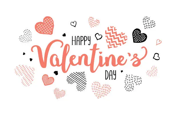 Vector illustration of Valentines day calligraphy greeting