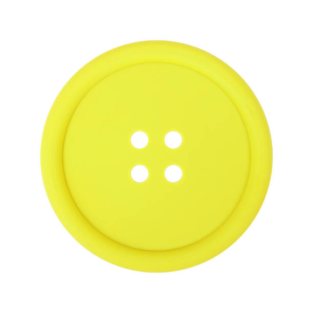 istock Clothes, shoes and accessories - Yellow button isolated 1125870964