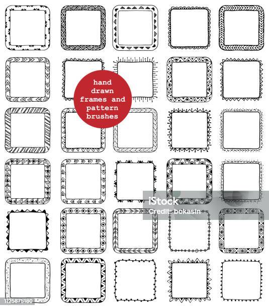Square Frame Element Set Of Vector Decorative Elements Square Ornamental Frames Stock ...