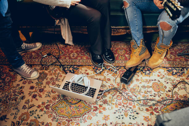 istock Musicians having rehearsal in home studio. 1125877904