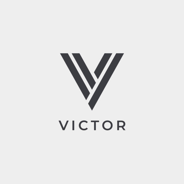 ilustrações de stock, clip art, desenhos animados e ícones de premium letter v logotype design. luxury abstract victory logotype. creative elegant vector monogram symbol. - letra v
