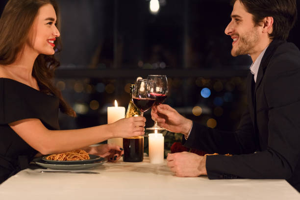 istock Beautiful couple in a restaurant 1125880520