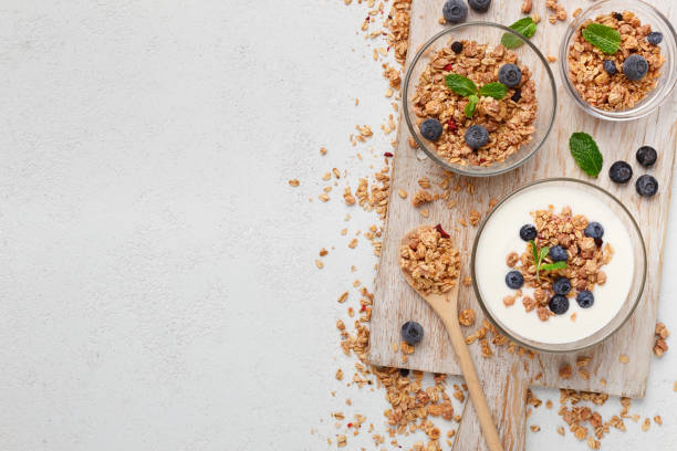 istock Recipe of healthy breakfast, mockup, copy space 1125886033