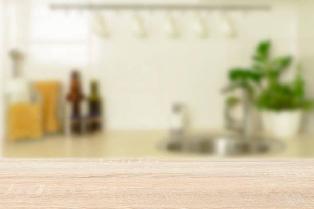 istock Table top and blur interior of background 1125887832