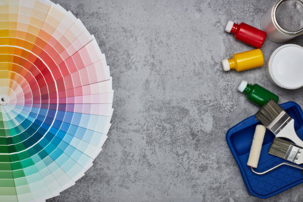 istock Colour swatches, painting accessories 1125889033