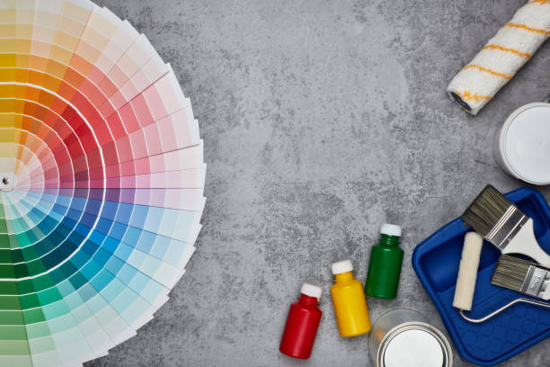 istock Colour swatches, painting accessories 1125889060